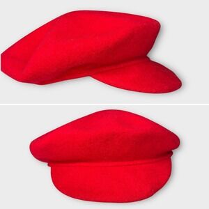 Vintage Red Beret‎ 100% Wool Parkhurst Canada Christmas Red Hat Society Holidays